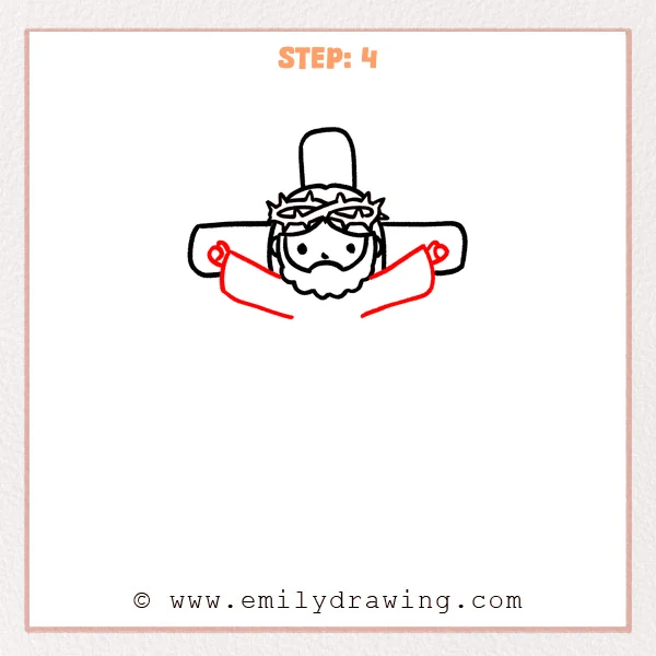 how to draw a jesus on the cross - Step 4